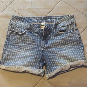 Natural Reflections Blue Striped Jean Shorts